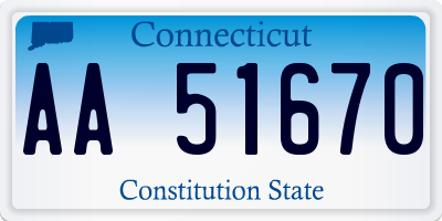 CT license plate AA51670
