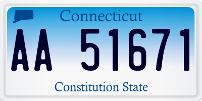 CT license plate AA51671