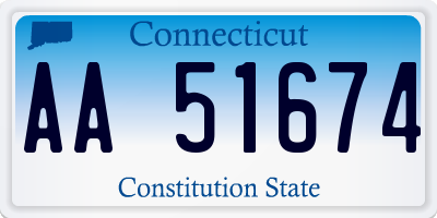 CT license plate AA51674