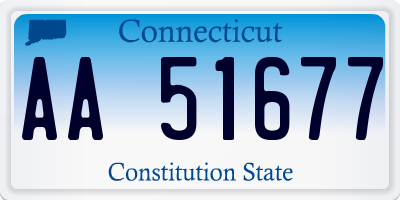 CT license plate AA51677