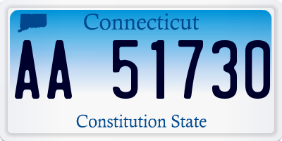 CT license plate AA51730