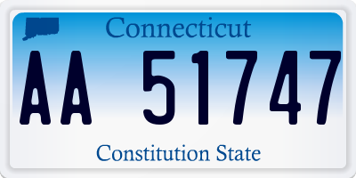 CT license plate AA51747