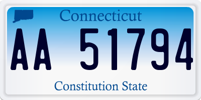 CT license plate AA51794