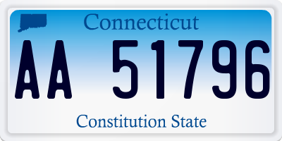 CT license plate AA51796