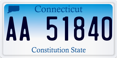CT license plate AA51840
