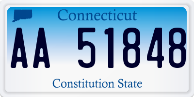 CT license plate AA51848