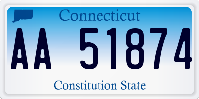 CT license plate AA51874