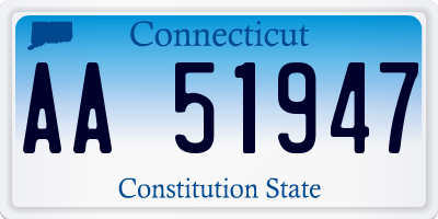 CT license plate AA51947