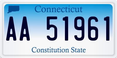 CT license plate AA51961