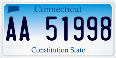 CT license plate AA51998