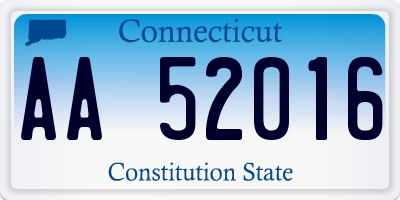 CT license plate AA52016