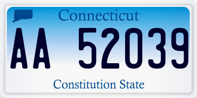 CT license plate AA52039