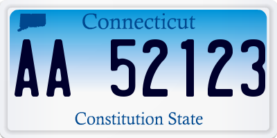 CT license plate AA52123