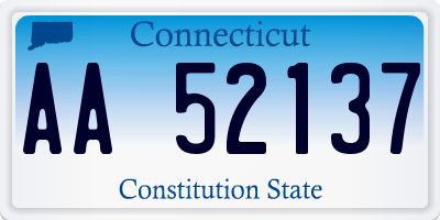 CT license plate AA52137