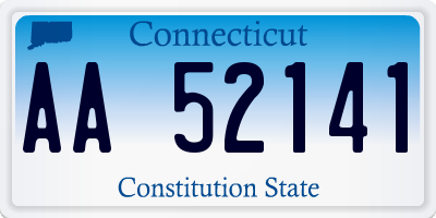 CT license plate AA52141