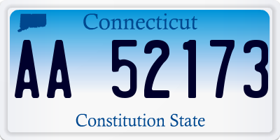 CT license plate AA52173