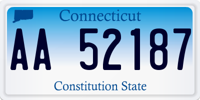 CT license plate AA52187