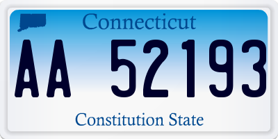 CT license plate AA52193