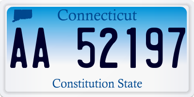 CT license plate AA52197