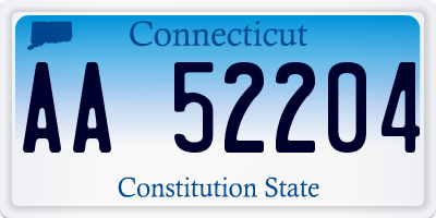 CT license plate AA52204