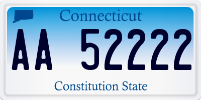 CT license plate AA52222