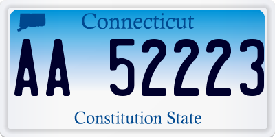 CT license plate AA52223