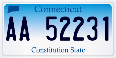 CT license plate AA52231