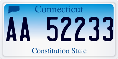 CT license plate AA52233