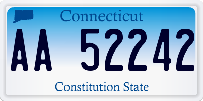 CT license plate AA52242