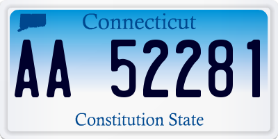 CT license plate AA52281