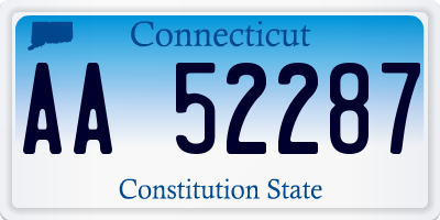 CT license plate AA52287