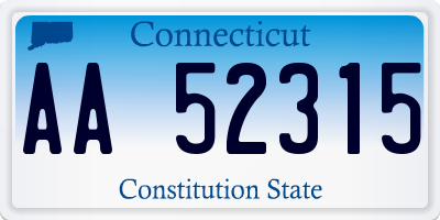 CT license plate AA52315