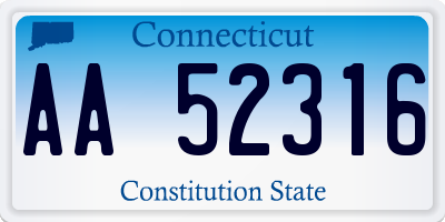 CT license plate AA52316