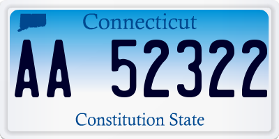 CT license plate AA52322