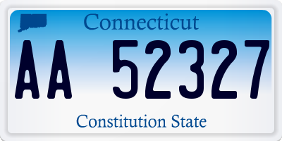 CT license plate AA52327