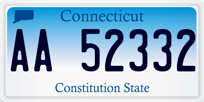 CT license plate AA52332