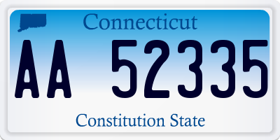 CT license plate AA52335