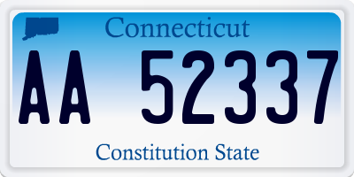 CT license plate AA52337