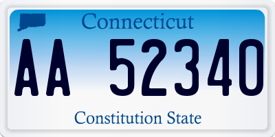 CT license plate AA52340