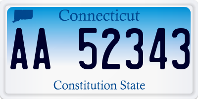 CT license plate AA52343