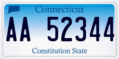 CT license plate AA52344