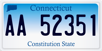 CT license plate AA52351