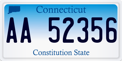 CT license plate AA52356