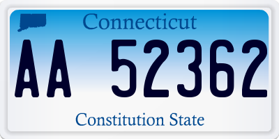 CT license plate AA52362