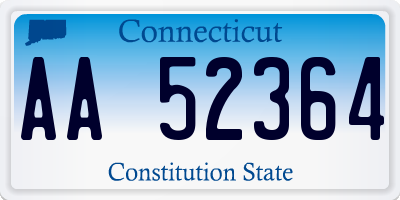 CT license plate AA52364