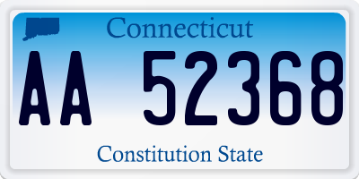 CT license plate AA52368