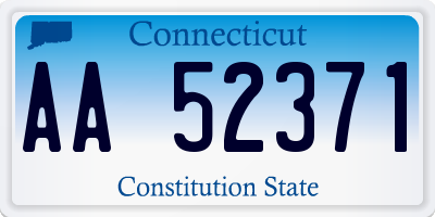 CT license plate AA52371