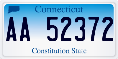 CT license plate AA52372