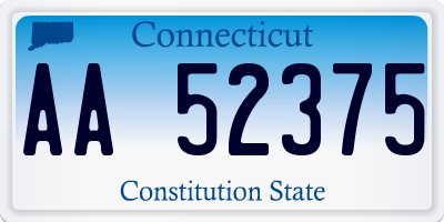 CT license plate AA52375