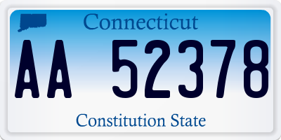 CT license plate AA52378